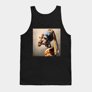 Wildlife Conservation - Pearl Earring Giraffee Meme Tank Top